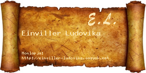 Einviller Ludovika névjegykártya